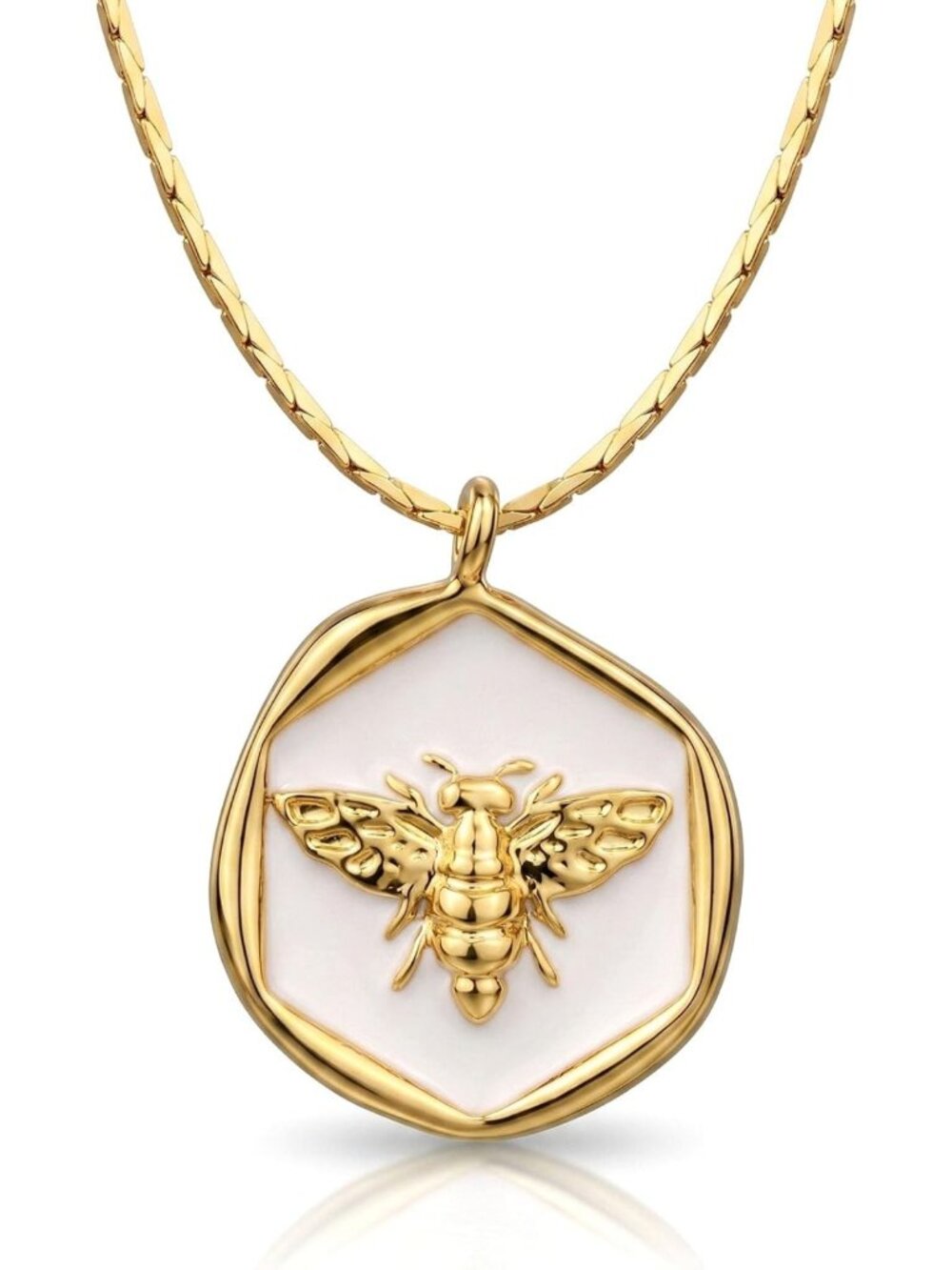 Dainty 14K Gold Plated Bee Pendant Necklace for Women, Nature-Inspired Jewelry